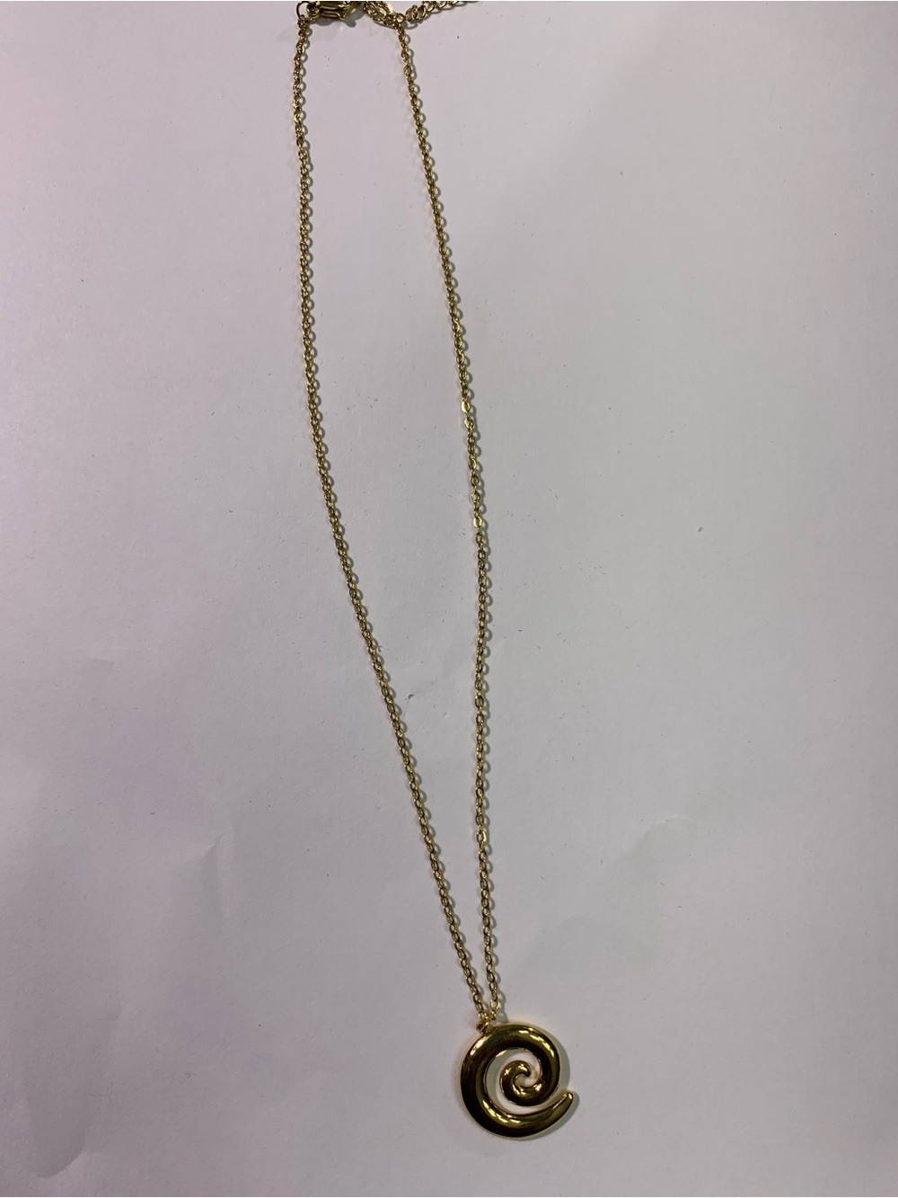 Gold Tone Spiral Pendant Necklace - Women Jewelry New
